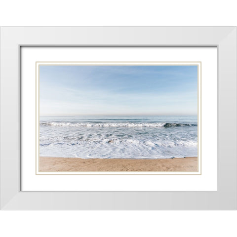 Santa Monica Beach I White Modern Wood Framed Art Print with Double Matting by Marshall, Laura