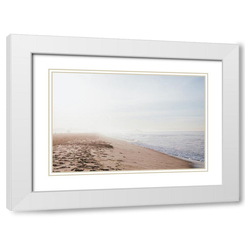 Santa Monica Beach II White Modern Wood Framed Art Print with Double Matting by Marshall, Laura