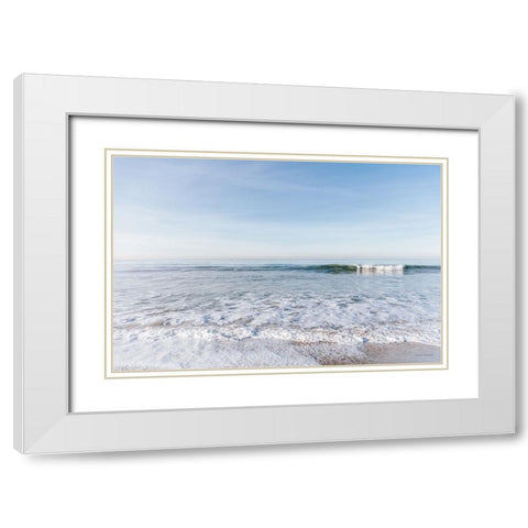 Santa Monica Beach III White Modern Wood Framed Art Print with Double Matting by Marshall, Laura