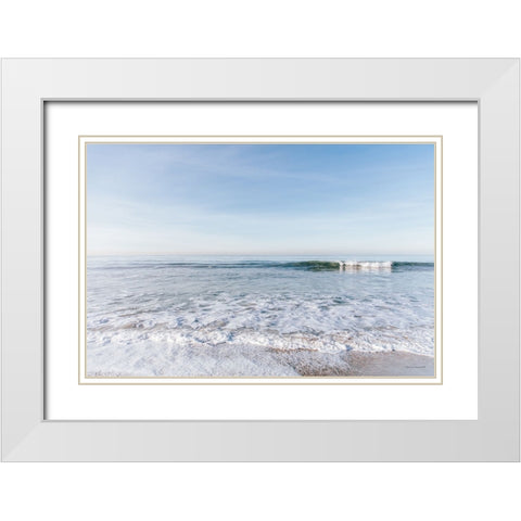 Santa Monica Beach III White Modern Wood Framed Art Print with Double Matting by Marshall, Laura