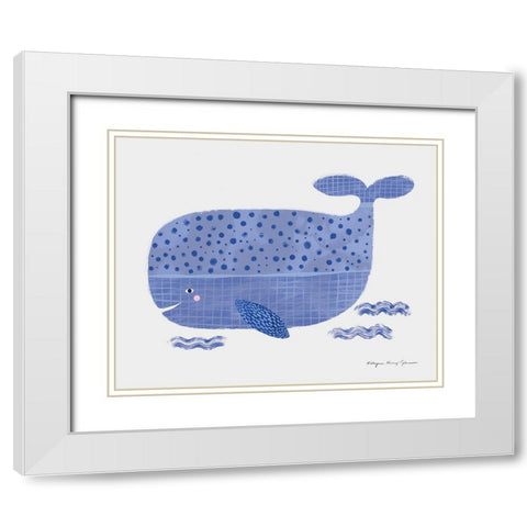 Whale White Modern Wood Framed Art Print with Double Matting by Kucwaj-Tybur, Kasia