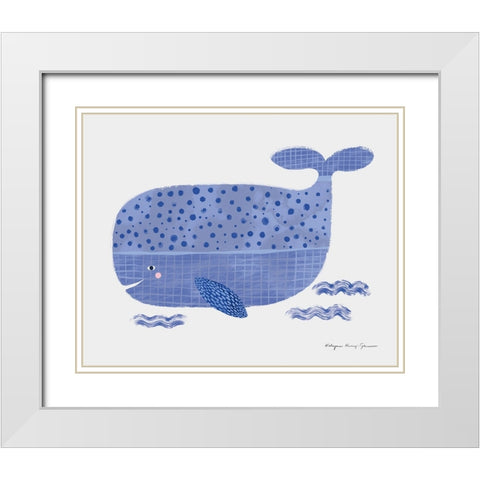 Whale White Modern Wood Framed Art Print with Double Matting by Kucwaj-Tybur, Kasia
