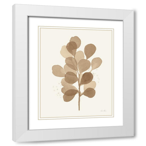 Leaf and Stem V White Modern Wood Framed Art Print with Double Matting by Horn, Laura