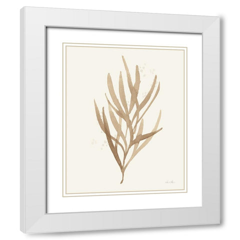 Leaf and Stem VII White Modern Wood Framed Art Print with Double Matting by Horn, Laura
