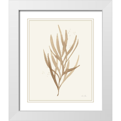 Leaf and Stem VII White Modern Wood Framed Art Print with Double Matting by Horn, Laura