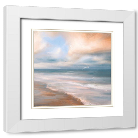 Sea Flight White Modern Wood Framed Art Print with Double Matting by Nai, Danhui