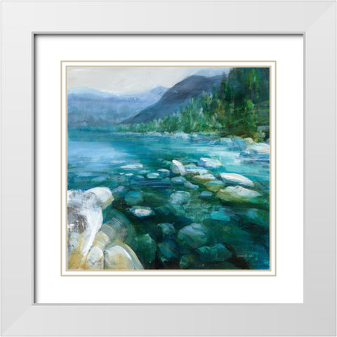 Western Lake II White Modern Wood Framed Art Print with Double Matting by Nai, Danhui