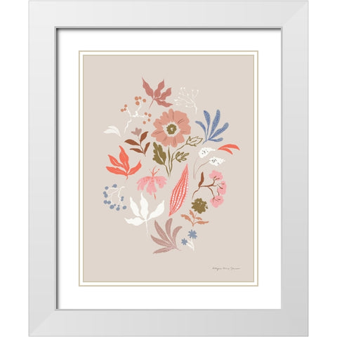 Fleurette I White Modern Wood Framed Art Print with Double Matting by Kucwaj-Tybur, Kasia