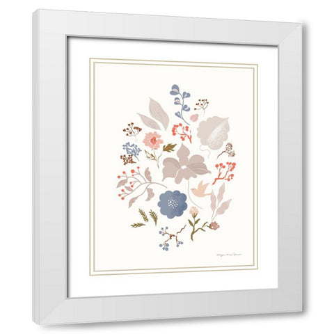 Fleurette II White Modern Wood Framed Art Print with Double Matting by Kucwaj-Tybur, Kasia