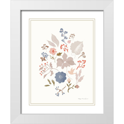 Fleurette II White Modern Wood Framed Art Print with Double Matting by Kucwaj-Tybur, Kasia
