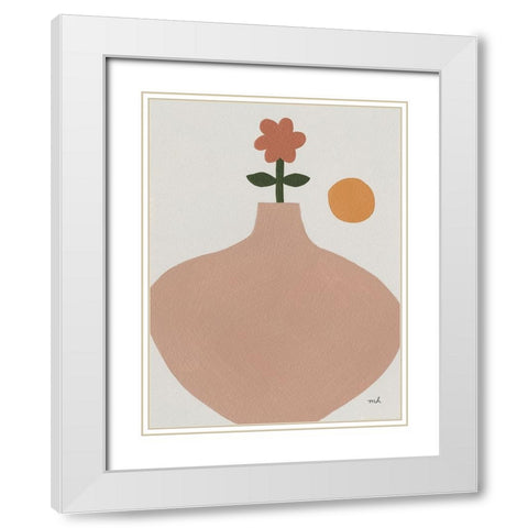 Flora I White Modern Wood Framed Art Print with Double Matting by Hershey, Moira