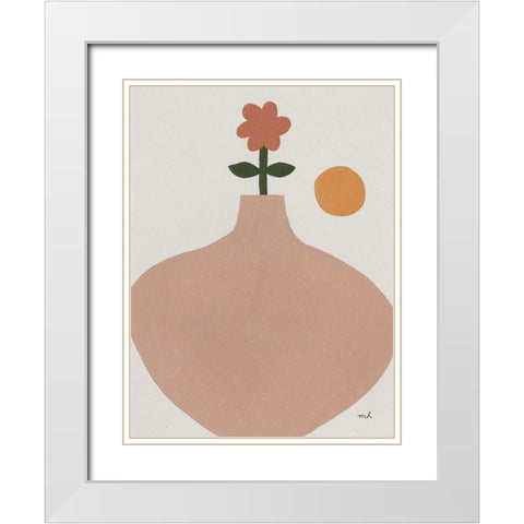 Flora I White Modern Wood Framed Art Print with Double Matting by Hershey, Moira