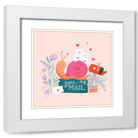 Sweet Hearts III White Modern Wood Framed Art Print with Double Matting by Graham, Gia