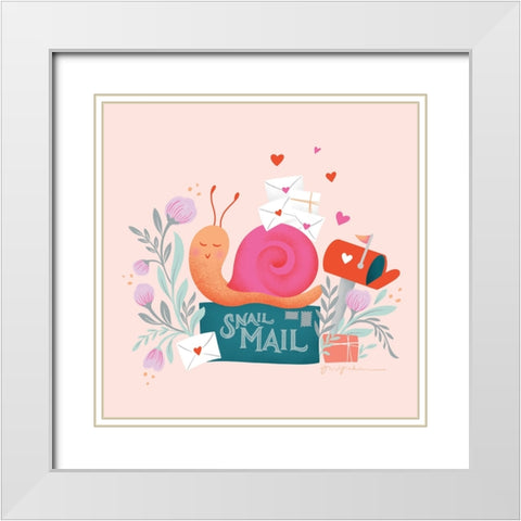 Sweet Hearts III White Modern Wood Framed Art Print with Double Matting by Graham, Gia