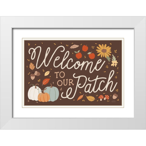 Harvest Wishes I White Modern Wood Framed Art Print with Double Matting by Marshall, Laura