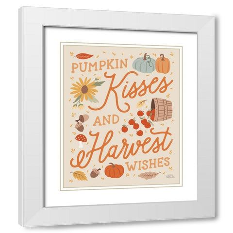 Harvest Wishes III White Modern Wood Framed Art Print with Double Matting by Marshall, Laura