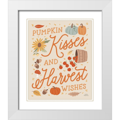 Harvest Wishes III White Modern Wood Framed Art Print with Double Matting by Marshall, Laura