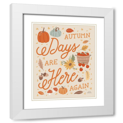 Harvest Wishes VI White Modern Wood Framed Art Print with Double Matting by Marshall, Laura