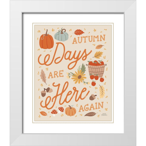 Harvest Wishes VI White Modern Wood Framed Art Print with Double Matting by Marshall, Laura