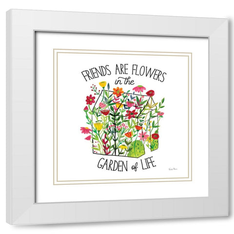 Greenhouse Blooming IV Friends White Modern Wood Framed Art Print with Double Matting by Zaman, Farida