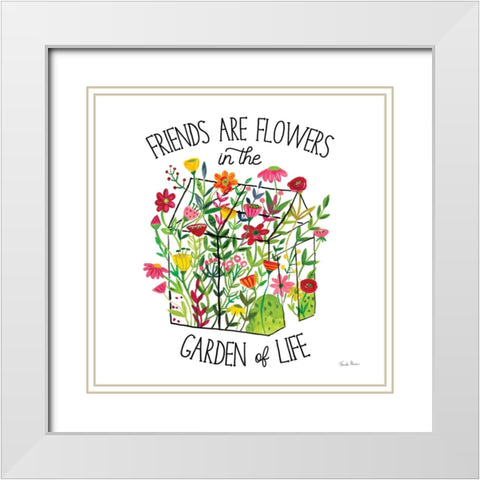 Greenhouse Blooming IV Friends White Modern Wood Framed Art Print with Double Matting by Zaman, Farida