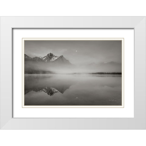 Stanley Lake Idaho BW White Modern Wood Framed Art Print with Double Matting by Majchrowicz, Alan