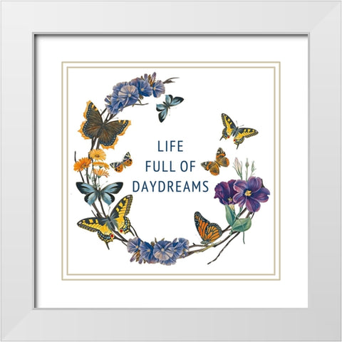 Butterfly Garden I White Modern Wood Framed Art Print with Double Matting by Portfolio, Wild Apple