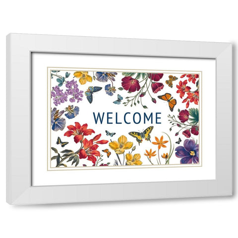 Butterfly Garden V White Modern Wood Framed Art Print with Double Matting by Portfolio, Wild Apple