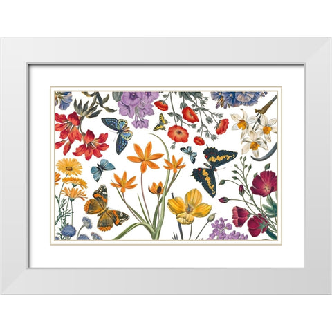 Butterfly Garden VI White Modern Wood Framed Art Print with Double Matting by Portfolio, Wild Apple