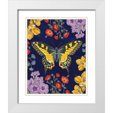 Butterfly Garden IV Dark White Modern Wood Framed Art Print with Double Matting by Portfolio, Wild Apple