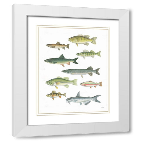 Fresh Catch V White Modern Wood Framed Art Print with Double Matting by Wiens, James