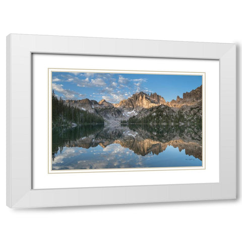 Baron Lake Monte Verita Peak Sawtooth Mountains II White Modern Wood Framed Art Print with Double Matting by Majchrowicz, Alan