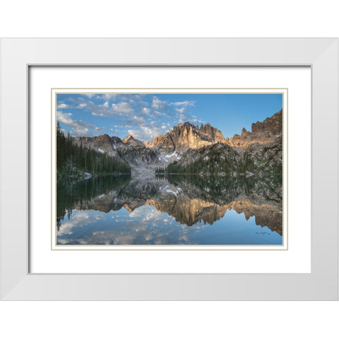 Baron Lake Monte Verita Peak Sawtooth Mountains II White Modern Wood Framed Art Print with Double Matting by Majchrowicz, Alan