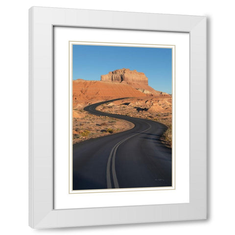 Goblin Valley State Park Road White Modern Wood Framed Art Print with Double Matting by Majchrowicz, Alan