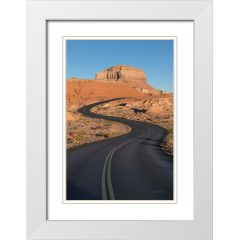 Goblin Valley State Park Road White Modern Wood Framed Art Print with Double Matting by Majchrowicz, Alan