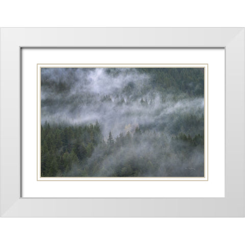 Misty Mountains North Cascades White Modern Wood Framed Art Print with Double Matting by Majchrowicz, Alan