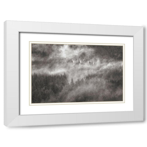 Misty Mountains North Cascades White Modern Wood Framed Art Print with Double Matting by Majchrowicz, Alan