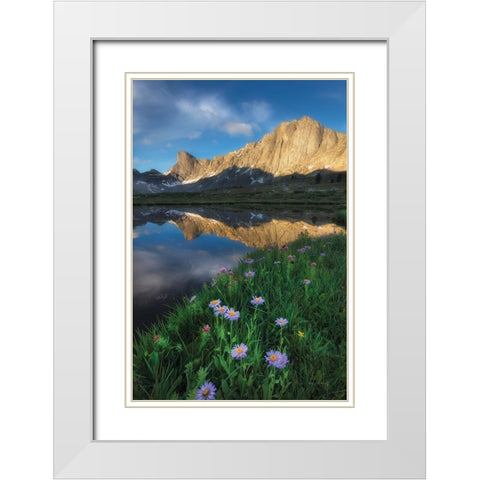 Pronghorn and Dragon Head Peaks White Modern Wood Framed Art Print with Double Matting by Majchrowicz, Alan