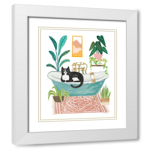 Urban Jungle Bath IV White Modern Wood Framed Art Print with Double Matting by Urban, Mary