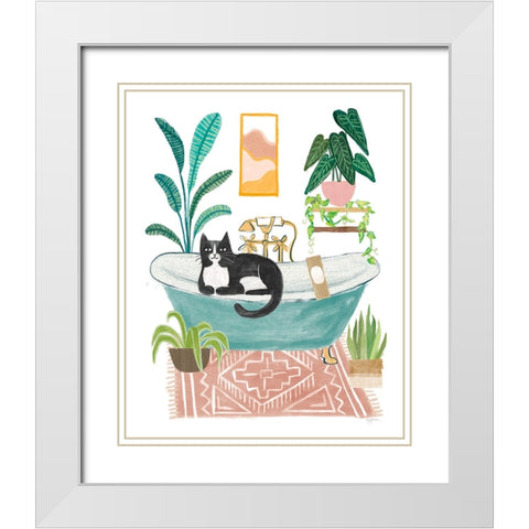 Urban Jungle Bath IV White Modern Wood Framed Art Print with Double Matting by Urban, Mary