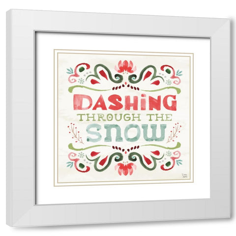 Festive Season IV White Modern Wood Framed Art Print with Double Matting by June, Dina