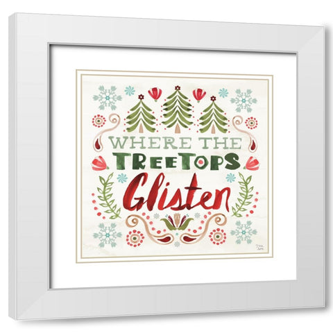 Festive Season V White Modern Wood Framed Art Print with Double Matting by June, Dina