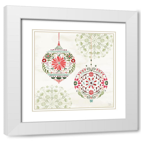 Festive Season VII White Modern Wood Framed Art Print with Double Matting by June, Dina