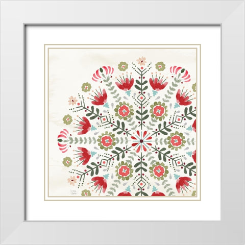 Festive Season IX White Modern Wood Framed Art Print with Double Matting by June, Dina