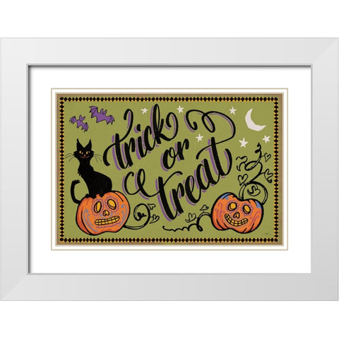 Halloween Expressions I White Modern Wood Framed Art Print with Double Matting by Penner, Janelle