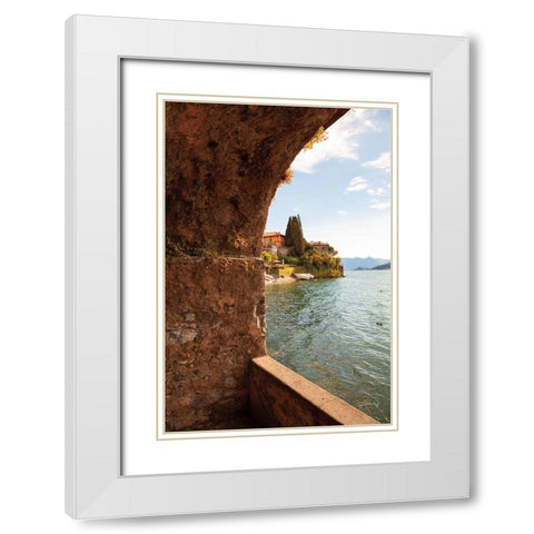 Lake Como Archway White Modern Wood Framed Art Print with Double Matting by Aledanda