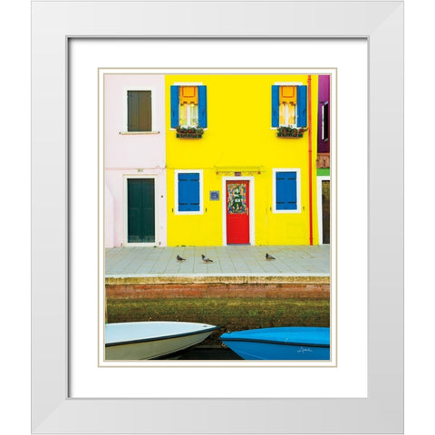 Venice Architecture III White Modern Wood Framed Art Print with Double Matting by Aledanda