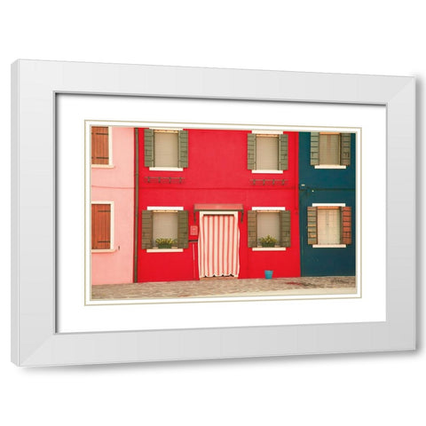 Venice Architecture V White Modern Wood Framed Art Print with Double Matting by Aledanda