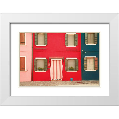 Venice Architecture V White Modern Wood Framed Art Print with Double Matting by Aledanda