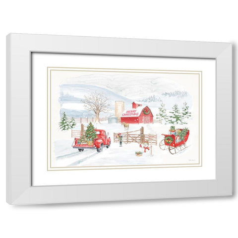 Home For The Holidays I White Modern Wood Framed Art Print with Double Matting by Grove, Beth